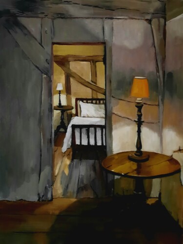 Peinture intitulée "LA CHAMBRE JAUNE" par Federika Di Maggio, Œuvre d'art originale, Huile Monté sur Châssis en bois