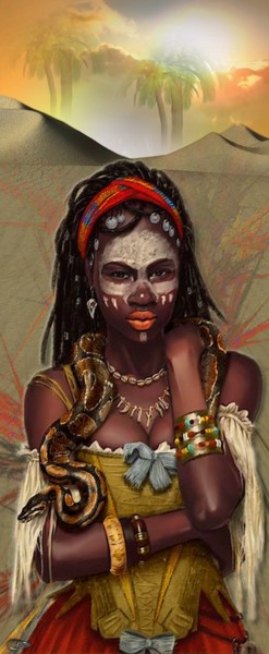 Arts numériques intitulée "349  africaine" par Christine, Œuvre d'art originale, Peinture numérique