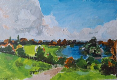Pintura intitulada "View from Richmond…" por Felicia Stockdale, Obras de arte originais, Acrílico
