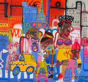 Peinture intitulée "New York City" par Feliciana More, Œuvre d'art originale, Huile