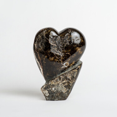 Escultura intitulada "Corazón rustico" por Felipe Cesar D'Oliveira, Obras de arte originais, Pedra