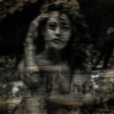 Photography titled "The Newspaper Muse" by Felipe Hueb, Original Artwork, Manipulated Photography