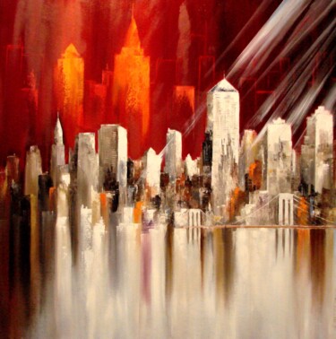 Malerei mit dem Titel "New York city" von Felix Boulay, Original-Kunstwerk, Öl