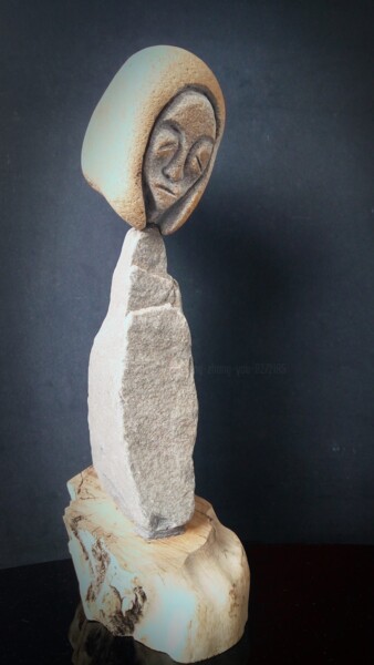 Escultura intitulada "顏已晚" por Fengzhonyu, Obras de arte originais, Pedra