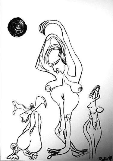 Drawing titled "Raras contorsiones" by Fernando Rubio, Original Artwork, Charcoal