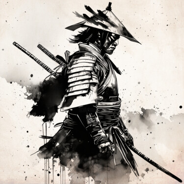 Artes digitais intitulada "Samurai 01" por Fernando Vieira, Obras de arte originais, Imagem gerada por IA