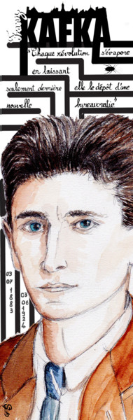 Artes digitais intitulada "Franz Kafka" por Gilles David, Obras de arte originais, Trabalho Digital 2D