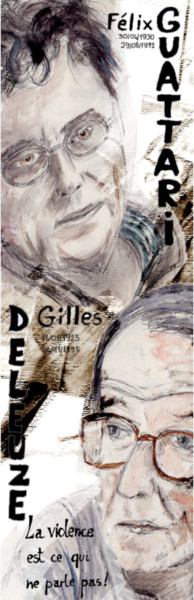 「Deleuze ft Guattari」というタイトルのデジタルアーツ Gilles Davidによって, オリジナルのアートワーク, 2Dデジタルワーク