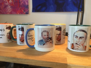 Design getiteld "Mugs auteurs" door Gilles David, Origineel Kunstwerk, Tabel kunst