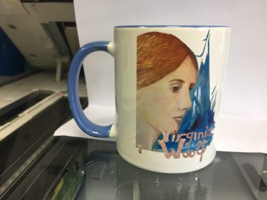 Design titled "Mug Virginia Woolf" by Gilles David, Original Artwork, Table art