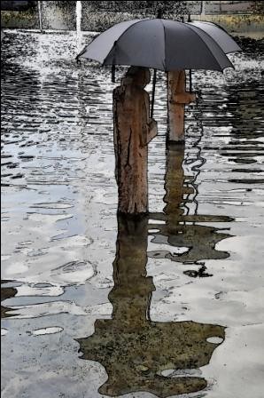 Photographie intitulée "Parapluies de Davos" par Francois-Henri Louchet, Œuvre d'art originale, Autre