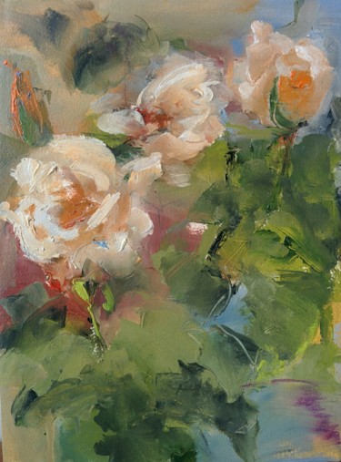 Peinture intitulée "La Rose" par Philippe Bucher, Œuvre d'art originale, Huile