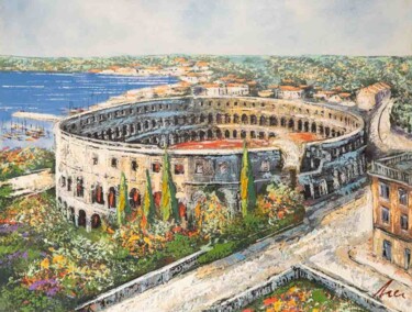 Schilderij getiteld "The Colosseum Paint…" door Filip Petrovic, Origineel Kunstwerk, Acryl