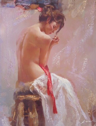 Malarstwo zatytułowany „Nude woman acrylic…” autorstwa Filip Petrovic, Oryginalna praca, Akryl