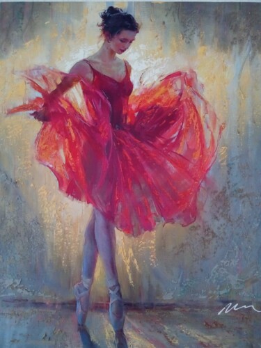Painting titled "Female Ballet Dance…" by Filip Petrovic, Original Artwork, Acrylic