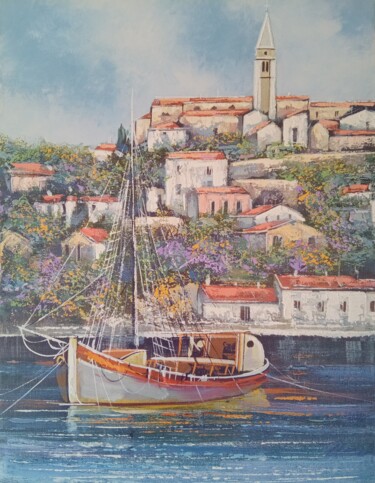 Painting titled "Vrsar, Croatia wate…" by Filip Petrovic, Original Artwork, Acrylic