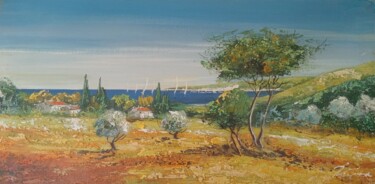 Painting titled "Landscape nature an…" by Filip Petrovic, Original Artwork, Acrylic