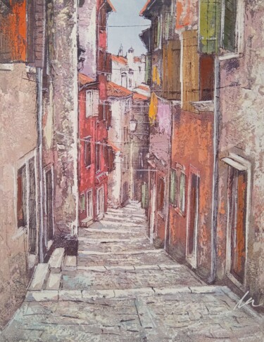 Painting titled "Rovinj Old Town, oi…" by Filip Petrovic, Original Artwork, Oil