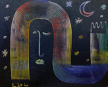 Pintura intitulada "Good night." por Filipp Kazak, Obras de arte originais, Óleo