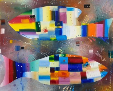 Картина под названием "Ryba Nova" - Филипп Казак, Подлинное произведение искусства, Масло