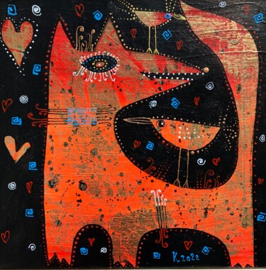 "Лис и Птички" başlıklı Tablo Филипп Казак tarafından, Orijinal sanat, Akrilik