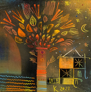 Malarstwo zatytułowany „Чудо дерево” autorstwa Филипп Казак, Oryginalna praca, Olej