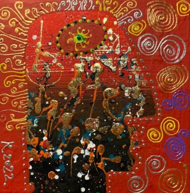 Painting titled "Красная бошка" by Filipp Kazak, Original Artwork, Acrylic