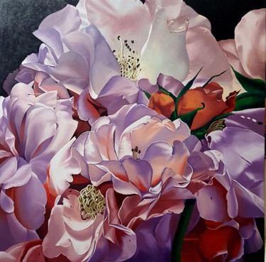 Pintura titulada "LOVE FLOWERS" por Luigi Maria De Rubeis, Obra de arte original, Oleo