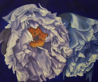 Painting titled "PURPLE AND BLUE PEO…" by Luigi Maria De Rubeis, Original Artwork, Oil