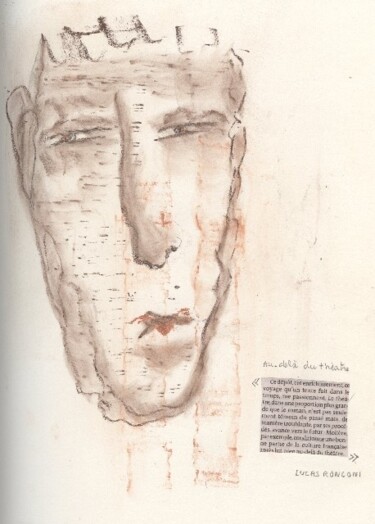 Drawing titled "Au delà du théâtre" by Firmin-Jehan Chaudet, Original Artwork
