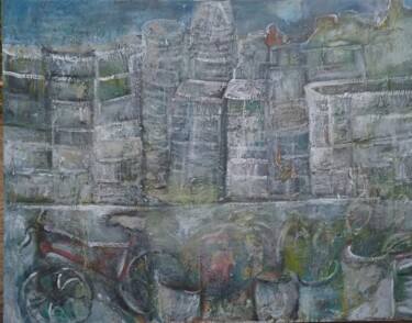 Pintura titulada "Desde mi terraza" por Flavia Andrade Zangheri, Obra de arte original, Oleo Montado en Bastidor de camilla…