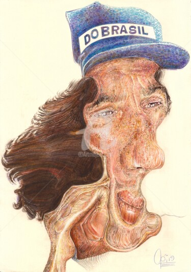 Drawing titled "Caricatura Ayrton S…" by Flávio Miranda, Original Artwork, Other