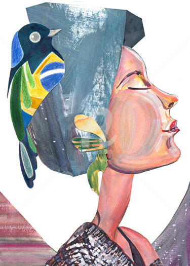 Collages intitulée "Girl From Brazil" par Flávio Miranda, Œuvre d'art originale, Collages