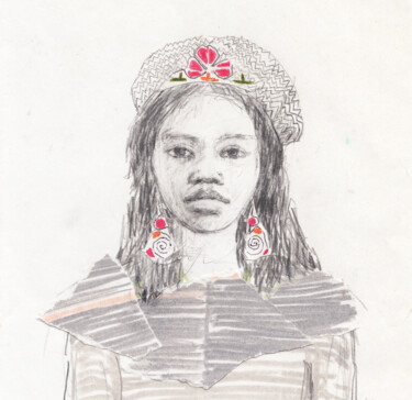 Zeichnungen mit dem Titel "Girl" von Fleur Elise Noble, Original-Kunstwerk, Bleistift