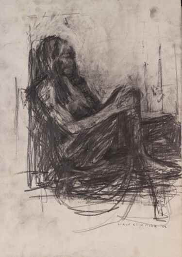 「Sitting」というタイトルの描画 Fleur Elise Nobleによって, オリジナルのアートワーク, 鉛筆