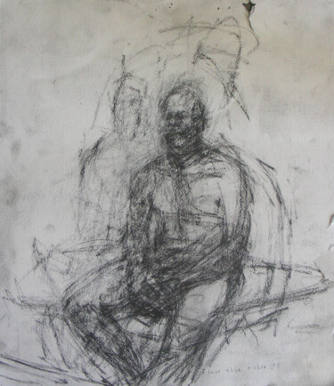 Zeichnungen mit dem Titel "Man Sitting" von Fleur Elise Noble, Original-Kunstwerk, Bleistift