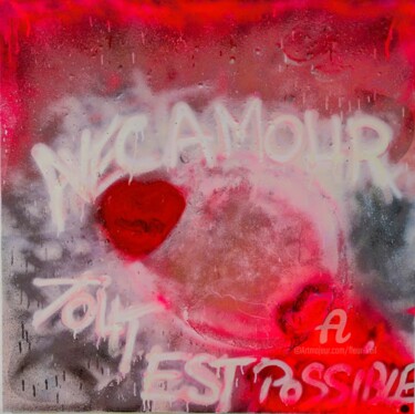 Painting titled "l'acte 2 "avec amou…" by Fleur Keil, Original Artwork, Spray paint