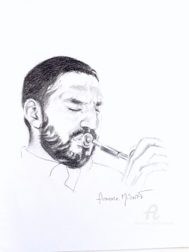 "Portrait fusain Ibr…" başlıklı Tablo Florence Mignot tarafından, Orijinal sanat, Karakalem