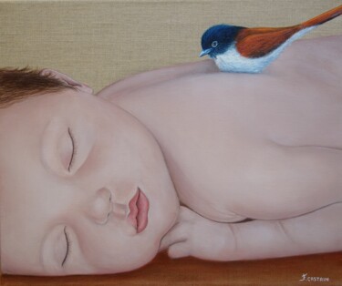 Malerei mit dem Titel "" L'oiseau de la vi…" von Flore Castain, Original-Kunstwerk, Acryl