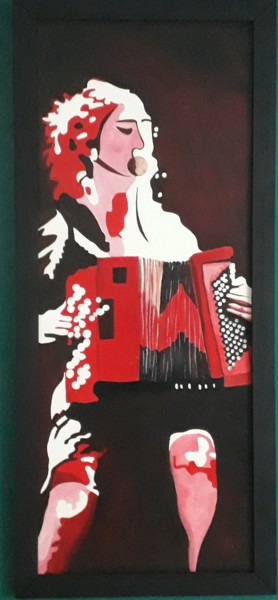Картина под названием "Femme et accordéon" - Florence Bichard (Flo), Подлинное произведение искусства, Акрил