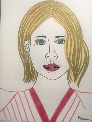 Dessin intitulée "FEMME 59" par Florence Aubry, Œuvre d'art originale, Crayon