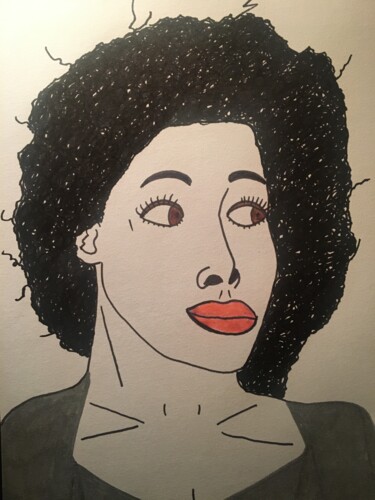 Drawing titled "Femme 317" by Florence Aubry, Original Artwork, Marker