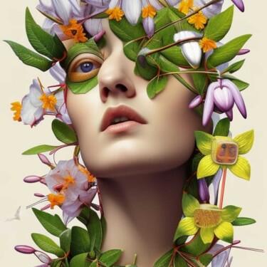 Цифровое искусство под названием "The face of Spring…" - Florence Oulhiou, Подлинное произведение искусства, Изображение, сг…