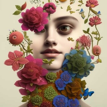 Digital Arts titled "The face of Spring…" by Florence Oulhiou, Original Artwork, AI generated image