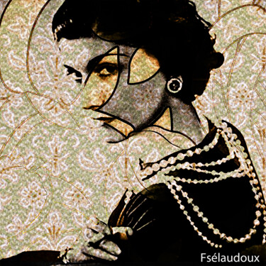 Digital Arts titled "Coco Chanel Vintage…" by Florence Selaudoux, Original Artwork, Digital Painting