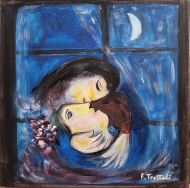 Malerei mit dem Titel "Pastiche des amoure…" von Florence Trottoli, Original-Kunstwerk, Acryl