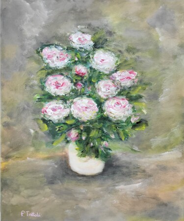 Painting titled "Pivoines roses - Pi…" by Florence Trottoli, Original Artwork, Acrylic