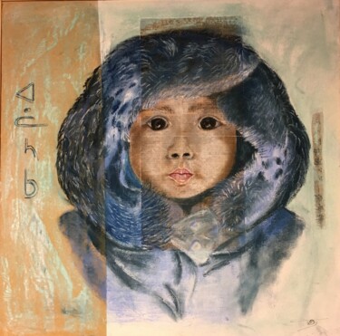 Zeichnungen mit dem Titel "Inuit" von Florence Yangui, Original-Kunstwerk, Pastell