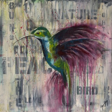 Pintura intitulada "Bird" por Florence Yangui, Obras de arte originais, Óleo