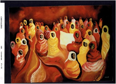 Peinture intitulée "chrysalides" par Florence Diot, Œuvre d'art originale, Huile